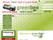 Tablet Screenshot of greenbeelawn.com